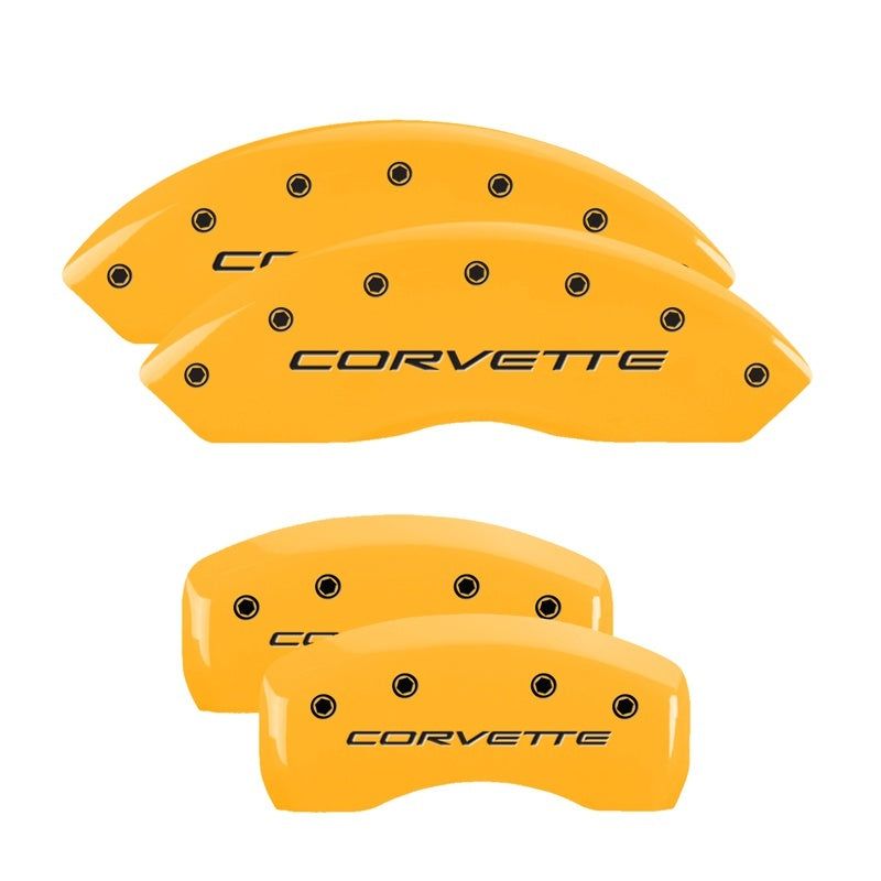 MGP 13007SCV5YL - MGP13007SCV5YL - MGP 4 Caliper Covers Engraved Front & Rear C5/Corvette Yellow finish black ch - Shipped in Europe - Tuningsupply.com