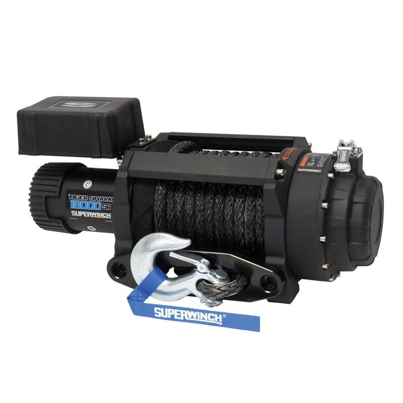 Superwinch - SUW1518001 - Superwinch 18000 LBS 12V DC 33/64in x 79 ft Synthetic Rope Tiger Shark 18000SR Winch - Shipped in Europe - Tuningsupply.com