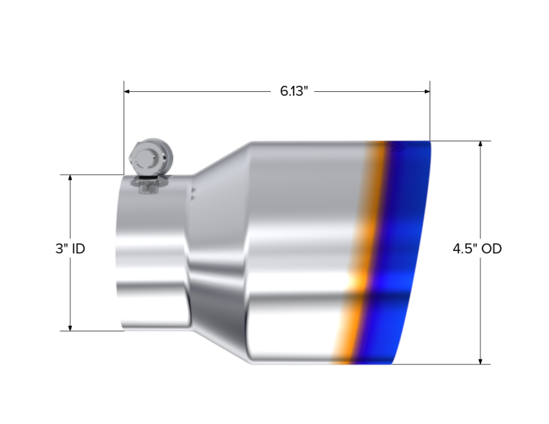 MBRP PT5180BE - MBRPT5180BE - MBRP Universal Stainless Steel Dual Wall Tip 4.5in OD/3in Inlet/6.13in L - Shipped in Europe - Tuningsupply.com