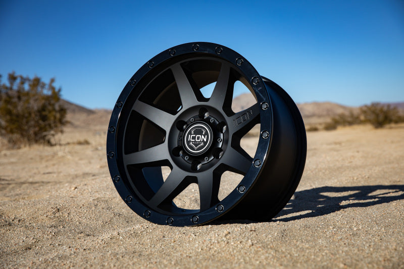 ICON 1817855557DB - ICO1817855557DB - ICON Rebound 17x8.5 5x150 25mm Offset 5.75in BS 110.1mm Bore Double Black Wheel - Shipped in Europe - Tuningsupply.com
