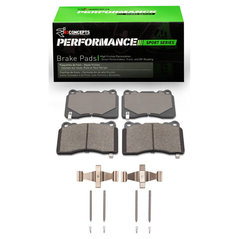 R1 Concepts 2115-1001-01 - RNC2115-1001-01 - R1 13-17 Subaru WRX STI Front R1 Performance Sport Pads & Hardware Kit - Shipped in Europe - Tuningsupply.com