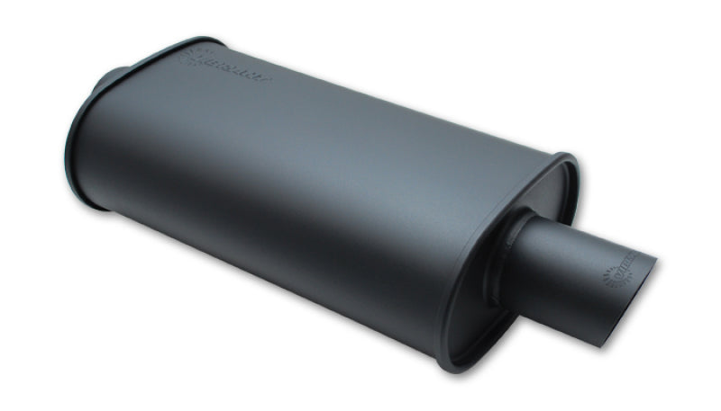 Vibrant 1154 - VIB1154 - Vibrant StreetPower FLAT BLACK Oval Muffler with Single 4in Outlet - 4in inlet I.D. - Shipped in Europe - Tuningsupply.com
