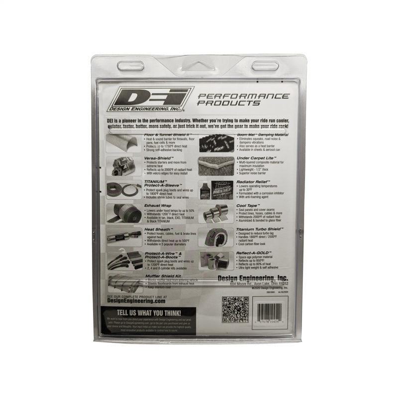 DEI 10454 - DEI10454 - DEI Pipe Shield w/Stainless Steel Clamps - 4in x 12in - Titanium - Shipped in Europe - Tuningsupply.com