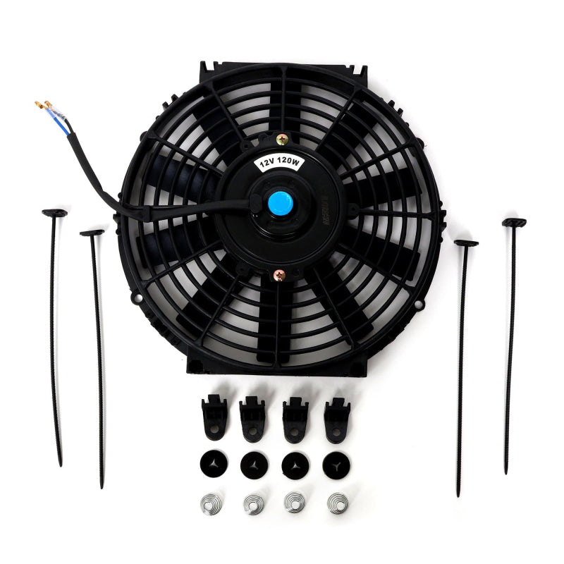 BLOX Racing BXCC-00002-BK-V2 - BLOBXCC-00002-BK-V2 - BLOX Racing Electric Slim Fan - 12in 120W - Straight Blade Black - V2 - Shipped in Europe - Tuningsupply.com