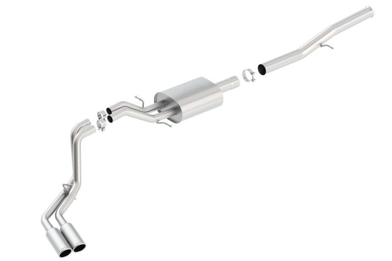 Borla 140576 - BOR140576 - Borla 14 Silv/Sierra 1500 EC Std/CC Short 143.5in WB S-Type Dual Rolled Side Exit Cat-Back Exhaust - Shipped in Europe - Tuningsupply.com