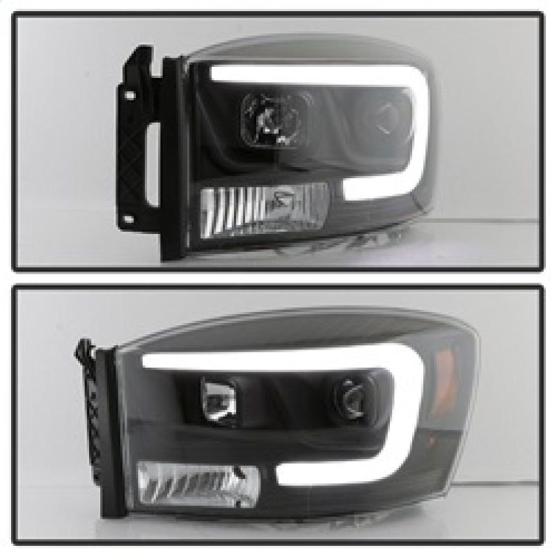 SPYDER 5085306 - SPY5085306 - Spyder Dodge Ram 1500 06-08 V2 Projector Headlights - Light Bar DRL - Black (PRO-YD-DR06V2-LB-BK) - Shipped in Europe - Tuningsupply.com