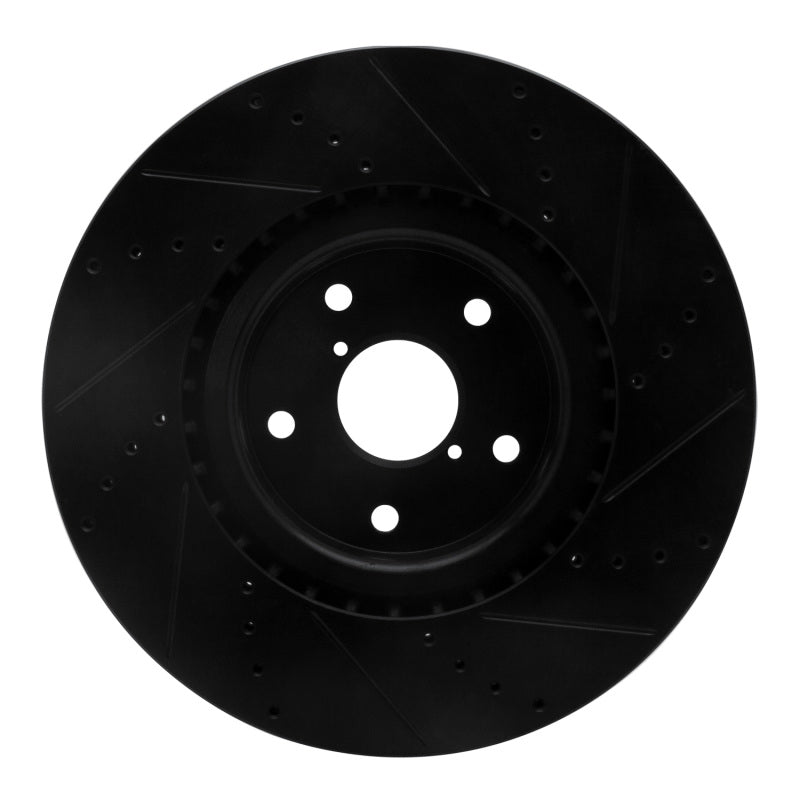 R1 Concepts - RNC633-13016L - R1 05-17 Subaru WRX STI Front Left Drilled & Slotted Black Brake Rotor - Shipped in Europe - Tuningsupply.com