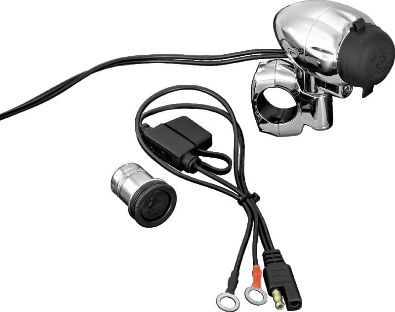 Kuryakyn 1423 - KUR1423 - Kuryakyn Electrical Power Point With 1in Bar Mount Chrome - Shipped in Europe - Tuningsupply.com