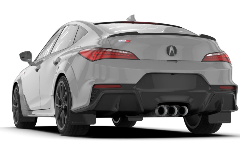 Rally Armor MF129-UR-BLK-DGRY - RALMF129-UR-BLK-DGRY - Rally Armor 23-26 Acura Integra Type S Black Mud Flap w/Dark Grey Logo - Shipped in Europe - Tuningsupply.com