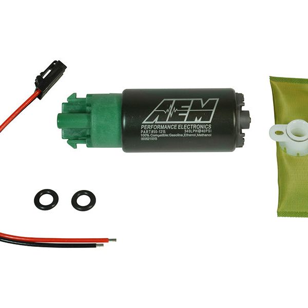 AEM 50-1215 - AEM50-1215 - AEM 340LPH 65mm Fuel Pump Kit w/ Mounting Hooks - Ethanol Compatible - Shipped in Europe - Tuningsupply.com