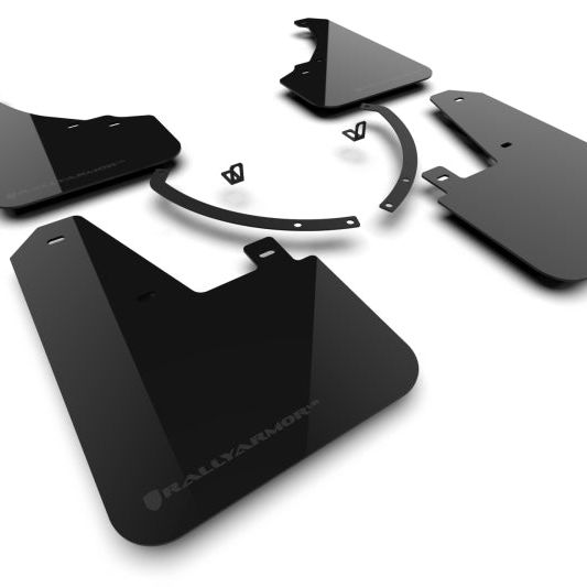 Rally Armor MF118-UR-BLK-DGRY - RALMF118-UR-BLK-DGRY - Rally Armor 24-25 Hyundai Santa Fe Black Mud Flap w/Dark Grey Logo - Shipped in Europe - Tuningsupply.com