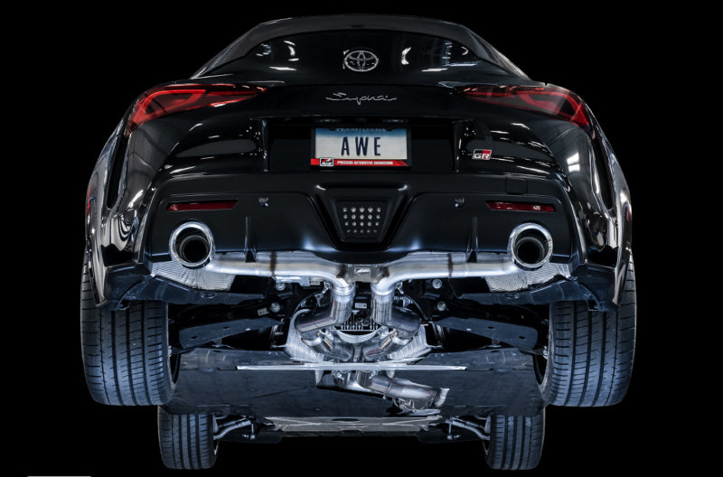 AWE Tuning 3015-32116 - AWE3015-32116 - AWE Tuning 2020 Toyota Supra A90 Track Edition Exhaust - 5in Chrome Silver Tips - Shipped in Europe - Tuningsupply.com