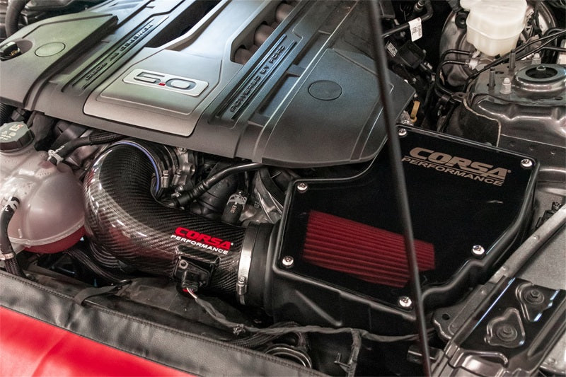 CORSA Performance 44007D - COR44007D - Corsa 2018-2023 Ford Mustang GT 5.0L V8 Carbon Fiber Air Intake w/ DryTech Filter - Shipped in Europe - Tuningsupply.com