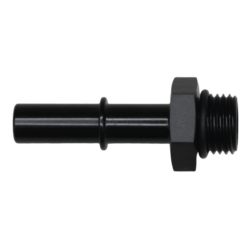 DeatschWerks 6-02-0122-B - DWK6-02-0122-B - DeatschWerks 6AN ORB Male to 3/8in Male EFI Quick Connect Adapter - Anodized Matte Black - Shipped in Europe - Tuningsupply.com