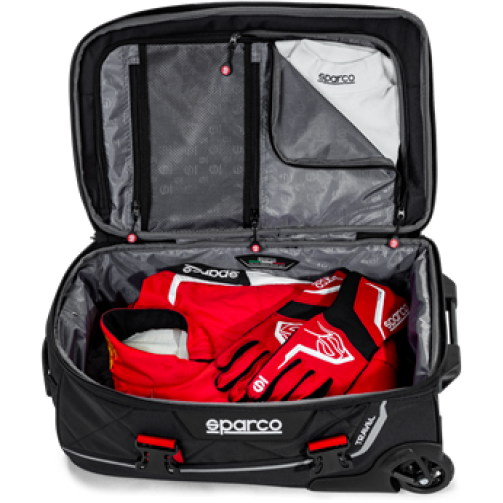 SPARCO 016438NRRS - SPA016438NRRS - Sparco Bag Travel BLK/RED - Shipped in Europe - Tuningsupply.com