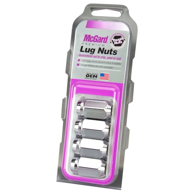 McGard 64002 - MCG64002 - McGard Hex Lug Nut (Cone Seat) M12X1.5 / 13/16 Hex / 1.5in. Length (4-Pack) - Chrome - Shipped in Europe - Tuningsupply.com