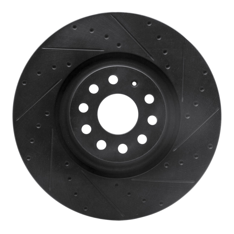 R1 Concepts 633-74034R - RNC633-74034R - R1 2022+ Volkswagen GTI Mk 8 Front Right Drilled & Slotted Black Brake Rotor - Shipped in Europe - Tuningsupply.com