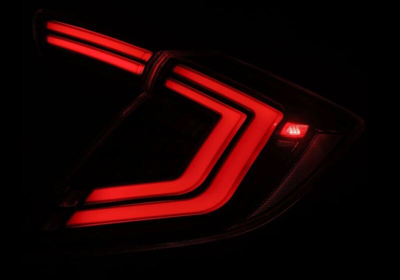 AlphaRex 676020 - ARX676020 - AlphaRex 16-21 Honda Civic Hatchback / Type-R FK8 Nova-Series LED Tail Lights (Pair) - Black - Shipped in Europe - Tuningsupply.com