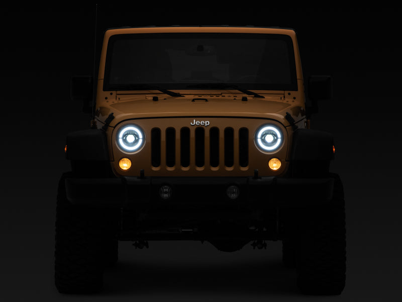 Raxiom J132813 - RAXJ132813 - Raxiom 07-18 Jeep Wrangler JK Axial Series LED Headlights- Black Housing (Clear Lens) - Shipped in Europe - Tuningsupply.com