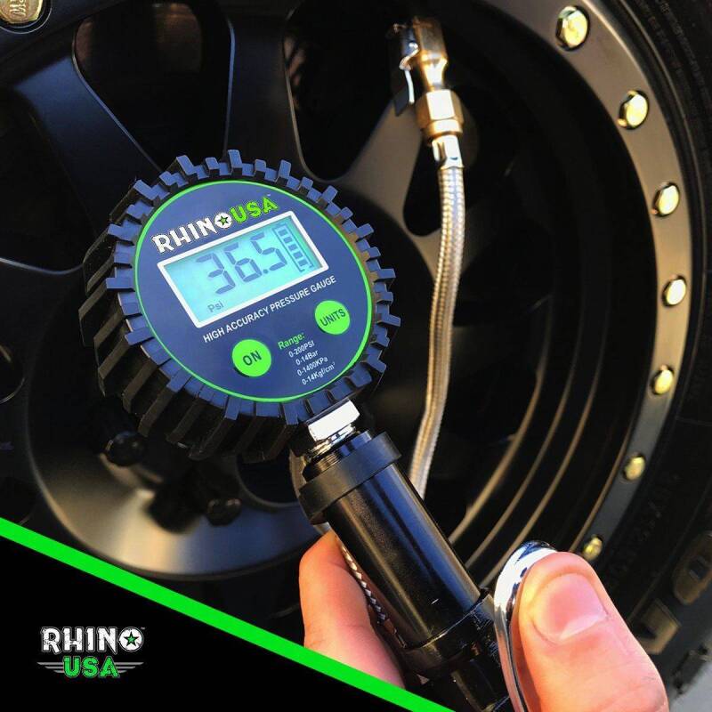 Rhino USA RGAUGE-0200 - RSARGAUGE-0200 - Rhino USA 200 Psi Digital Tire Inflator Gauge - Shipped in Europe - Tuningsupply.com