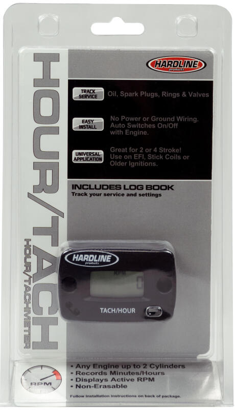 Hardline HR-8061-2 - HRLHR-8061-2 - Hardline Hour Tachometer Meter Up To 2 Cylinders - 2/4 Stroke - Shipped in Europe - Tuningsupply.com