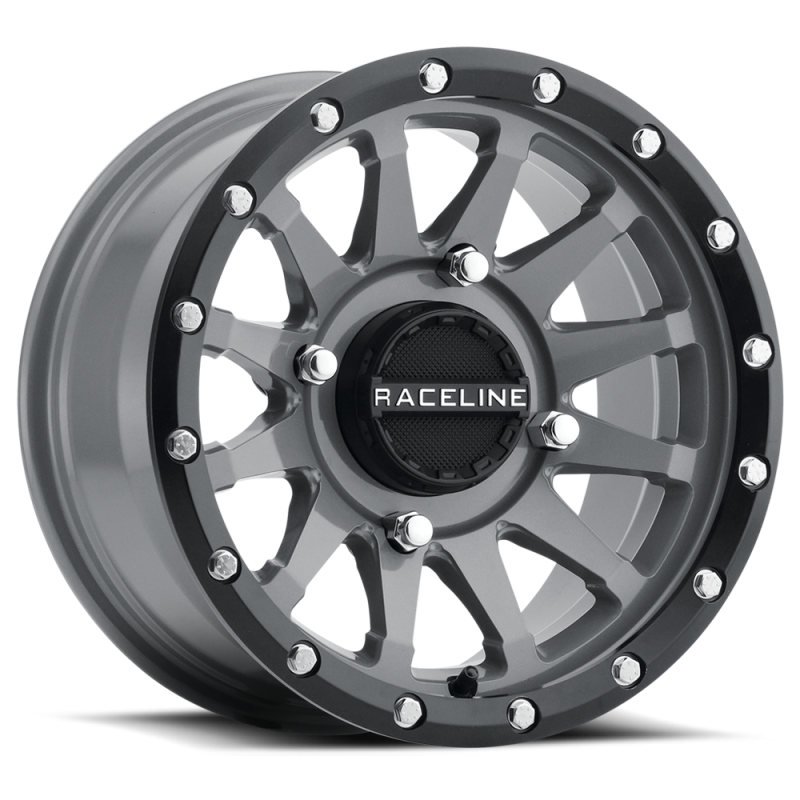 Raceline A95SG-47011+10 - RCLA95SG-47011+10 - Raceline A95SG Trophy 14x7in / 4x110 BP / 10mm Offset / 83.8mm Bore - Grey & Black Lip Wheel - Shipped in Europe - Tuningsupply.com