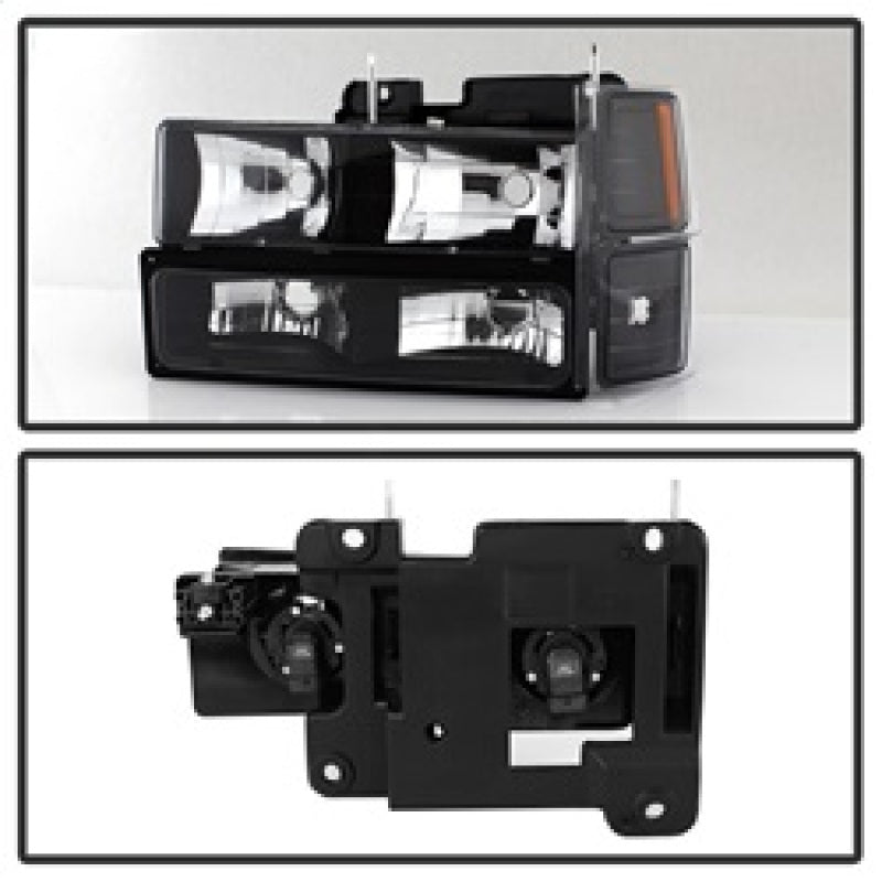 SPYDER - SPY5072221 - xTune Chevy Suburban 94-98 Headlights w/ Corner & Parking Lights 8pcs Black HD-JH-CCK88-AM-BK-SET - Shipped in Europe - Tuningsupply.com