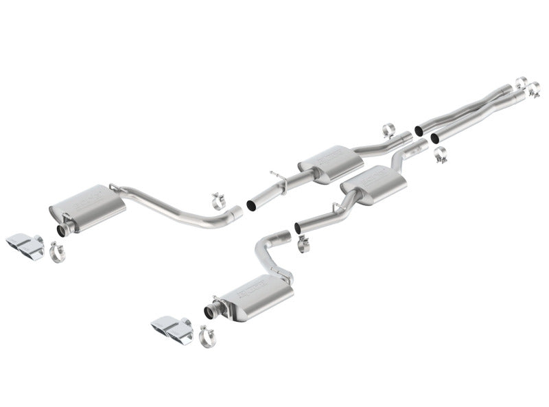 Borla 140627 - BOR140627 - Borla 15-16 Dodge Challenger R/T 5.7L Dual Rectangle Angle Cut Dual Split Rear Exit S-Type Exhaust - Shipped in Europe - Tuningsupply.com