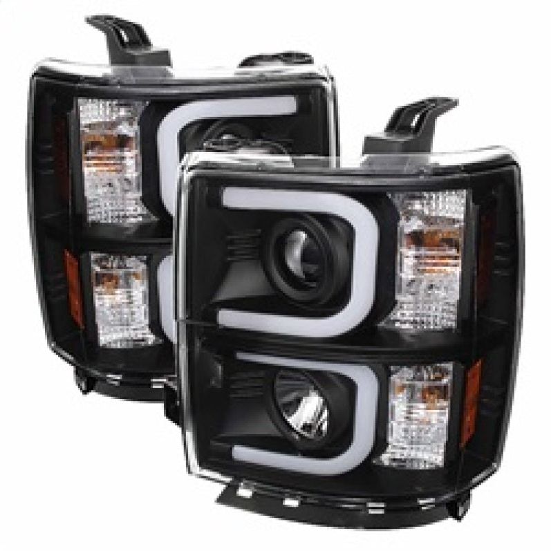 SPYDER 5079473 - SPY5079473 - Spyder Chevy Silverado 1500 14-16 Projector Headlights Light Bar DRL Blk PRO-YD-CS14-LBDRL-BK - Shipped in Europe - Tuningsupply.com