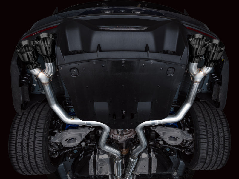 AWE Tuning 3020-43375 - AWE3020-43375 - AWE 2024 Ford Mustang Dark Horse S650 RWD Track Edition Cat-Back Exhaust w/ Quad Diamond Black Tips - Shipped in Europe - Tuningsupply.com