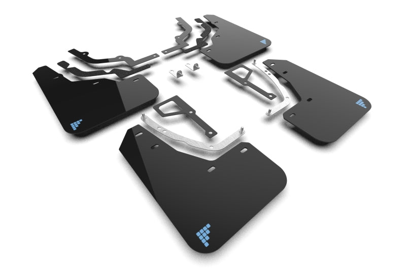 Rally Armor MF117-BAT-BLK-PBL - RALMF117-BAT-BLK-PBL - Rally Armor 2025 Hyundai Ioniq 5 N Black UR Mud Flap Light Blue Battery Logo - Shipped in Europe - Tuningsupply.com