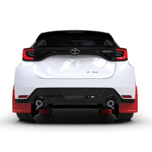 Rally Armor MF74-UR-RD/WH - RALMF74-UR-RD/WH - Rally Armor 20-25 Toyota GR Yaris Red Mud Flap w/White Logo - Shipped in Europe - Tuningsupply.com