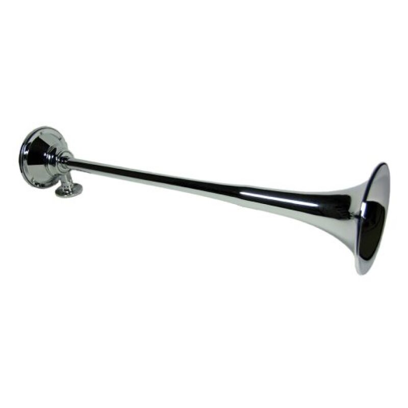 Kleinn Air Horns 411 - KLE411 - Kleinn Chrome Roof Mount Single Horn/ 21.5In - Chrome-Plated Spun Copper - Shipped in Europe - Tuningsupply.com