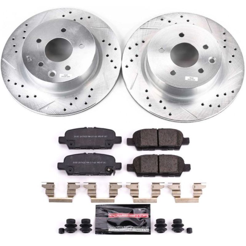 PowerStop K8062 - PSBK8062 - Power Stop 18-19 Nissan 370Z Rear Z23 Evolution Sport Brake Kit - Shipped in Europe - Tuningsupply.com