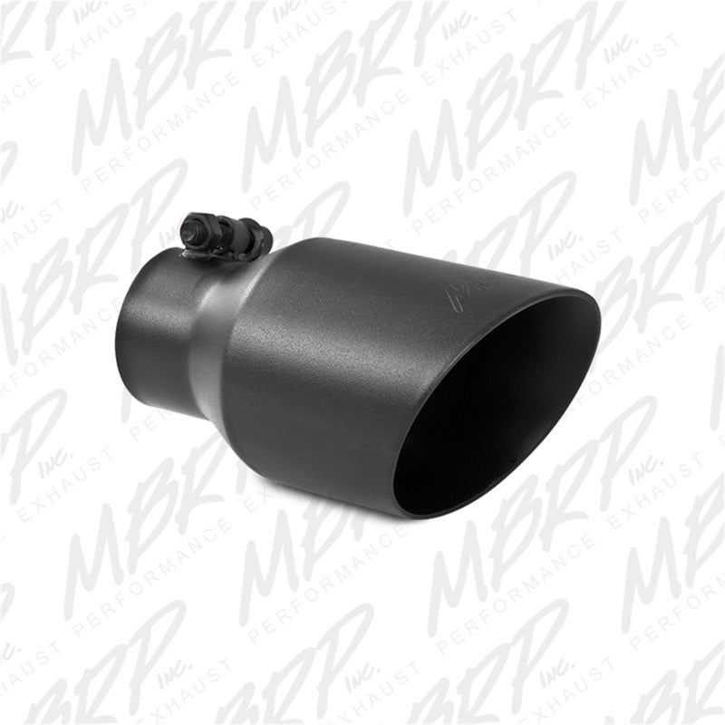 MBRP PT5123BLK - MBRPT5123BLK - MBRP Universal 4in OD Dual Wall Angled 2.5in Inlet 8in Length Exhaust Tip - Black - Shipped in Europe - Tuningsupply.com
