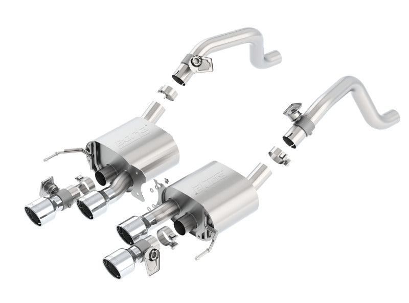 Borla 11855 - BOR11855 - Borla 14-15 Chevy Corvette C7 6.2L RWD w/AFM &NPP S-Type Dual Round Rolled Center Rear Exit Exhaust - Shipped in Europe - Tuningsupply.com