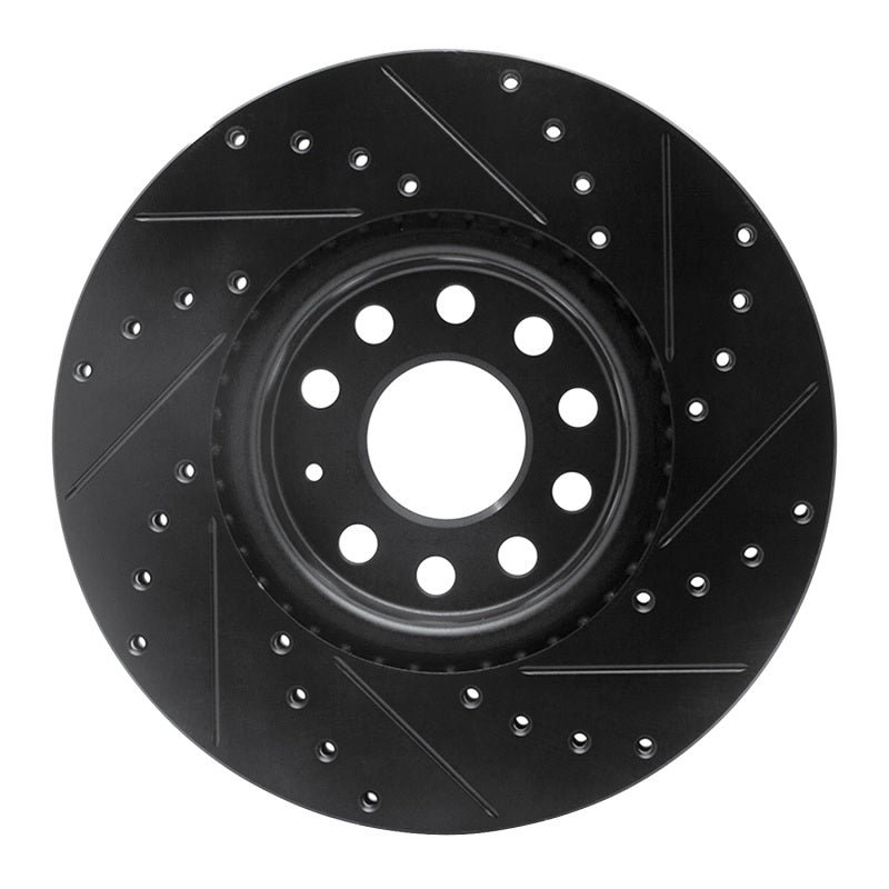 R1 Concepts 633-74053L - RNC633-74053L - R1 2005-2025 Audi A3 Sportback E-Tron Front Left Drilled & Slotted Black Brake Rotor - Shipped in Europe - Tuningsupply.com