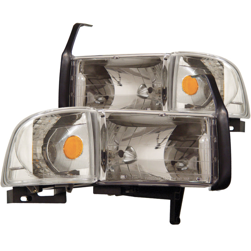 ANZO 111068 - ANZ111068 - ANZO 1994-2001 Dodge Ram Crystal Headlights Chrome - Shipped in Europe - Tuningsupply.com