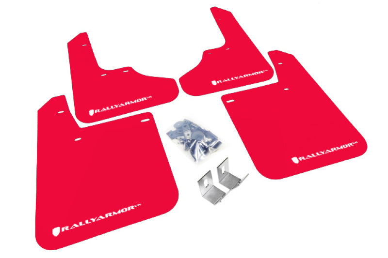Rally Armor MF2-UR-RD/WH - RALMF2-UR-RD/WH - Rally Armor 93-01 Subaru Impreza RS Red UR Mud Flap w/ White Logo - Shipped in Europe - Tuningsupply.com