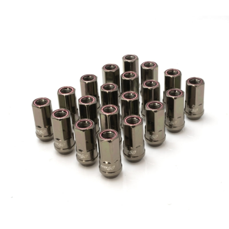 Wheel Mate HR5007TR - WHMHR5007TR - Wheel Mate Muteki HR50 Open End Lug Nuts - Titanium Chrome w/ Red Ring 14x1.50 - Shipped in Europe - Tuningsupply.com