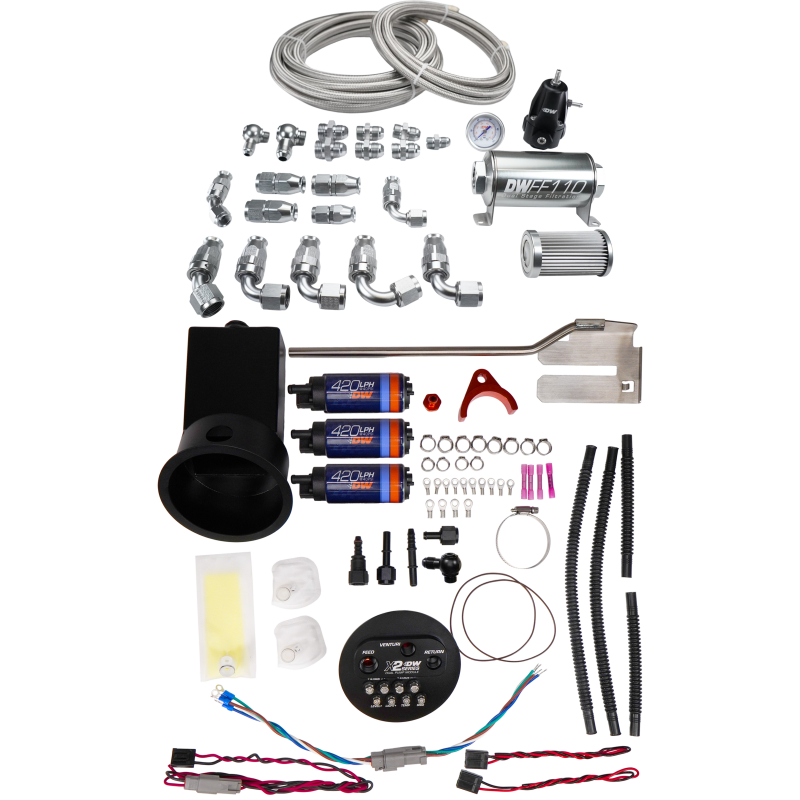 DeatschWerks 9-421-625-7022 - DWK9-421-625-7022 - DeatschWerks 94-02 Nissan Silvia and Skyline X2 Surge Module with DW420 Pumps and PTFE Plumbing Kit - Shipped in Europe - Tuningsupply.com