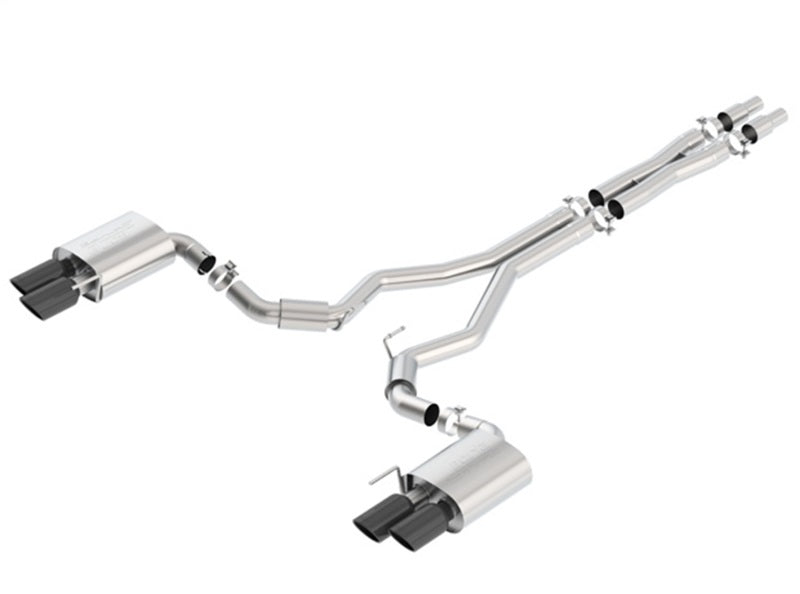 Borla 140745BC - BOR140745BC - Borla 2018 Ford Mustang GT (A/T / M/T) 3in S-Type Catback Exhaust w/o Valves w/ Black Chrome Tips - Shipped in Europe - Tuningsupply.com