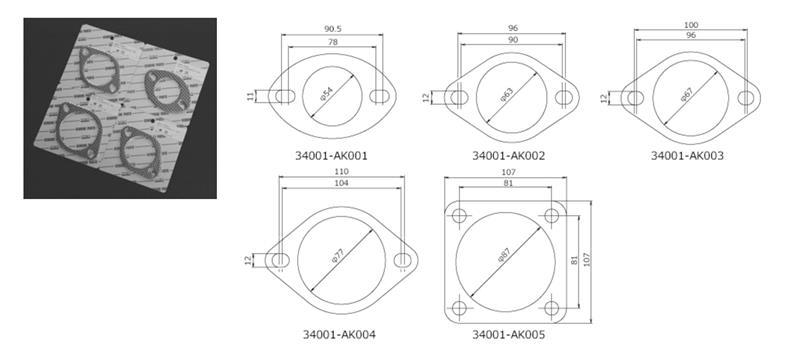 HKS 34001-AK003 - HKS34001-AK003 - HKS Gasket 65mm Universal EX (2pcs) - Shipped in Europe - Tuningsupply.com