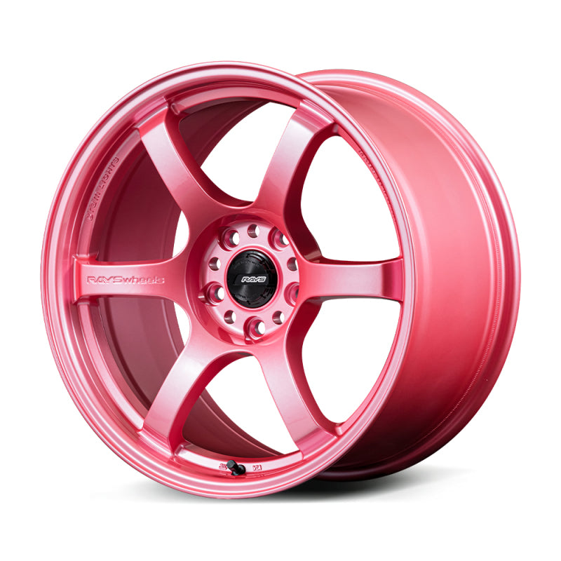 Gram Lights WGCRV37EPPC - GLSWGCRV37EPPC - Gram Lights 57CR 18x8.5 +37 5x114.3 Sakura Pink Wheel (w/ Center Cap & No. 21 BK Air Valve) - Shipped in Europe - Tuningsupply.com