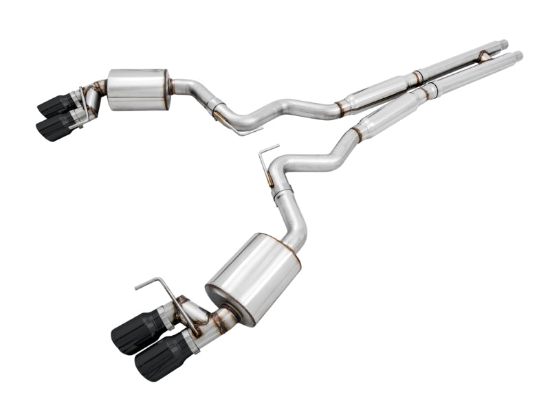 AWE Tuning 3015-43106 - AWE3015-43106 - AWE Tuning 2018+ Ford Mustang GT (S550) Cat-back Exhaust - Touring Edition (Quad Diamond Black Tips) - Shipped in Europe - Tuningsupply.com