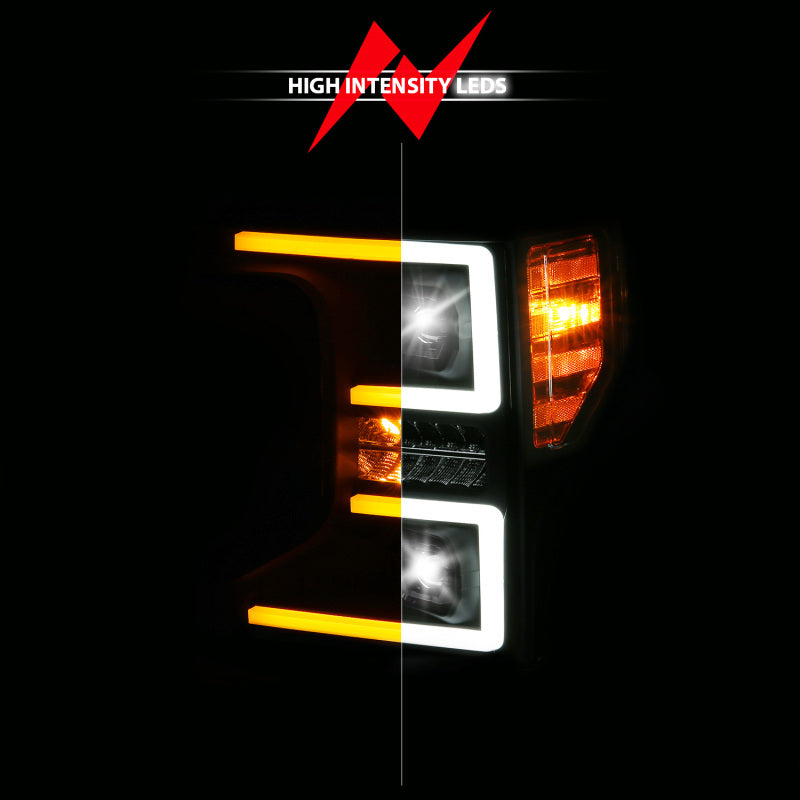 ANZO 111620X-L - ANZ111620X-L - ANZO 20-22 Ford Super Duty (Halogen) Z-Series Full LED Proj Headlights SeqSig - Driver Side ONLY - Shipped in Europe - Tuningsupply.com