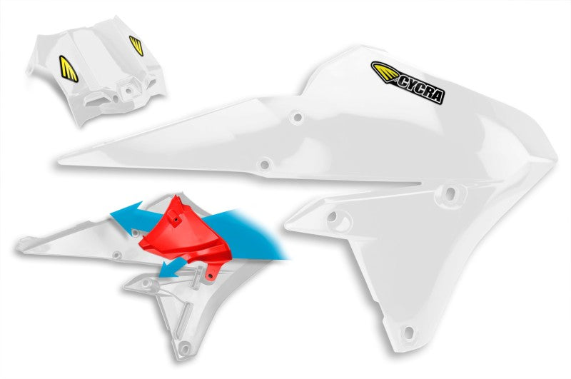 Cycra 1CYC-1778-42 - CYC1CYC-1778-42 - Cycra 15-19 Yamaha WR250F Powerflow Radiator Shrouds - White - Shipped in Europe - Tuningsupply.com