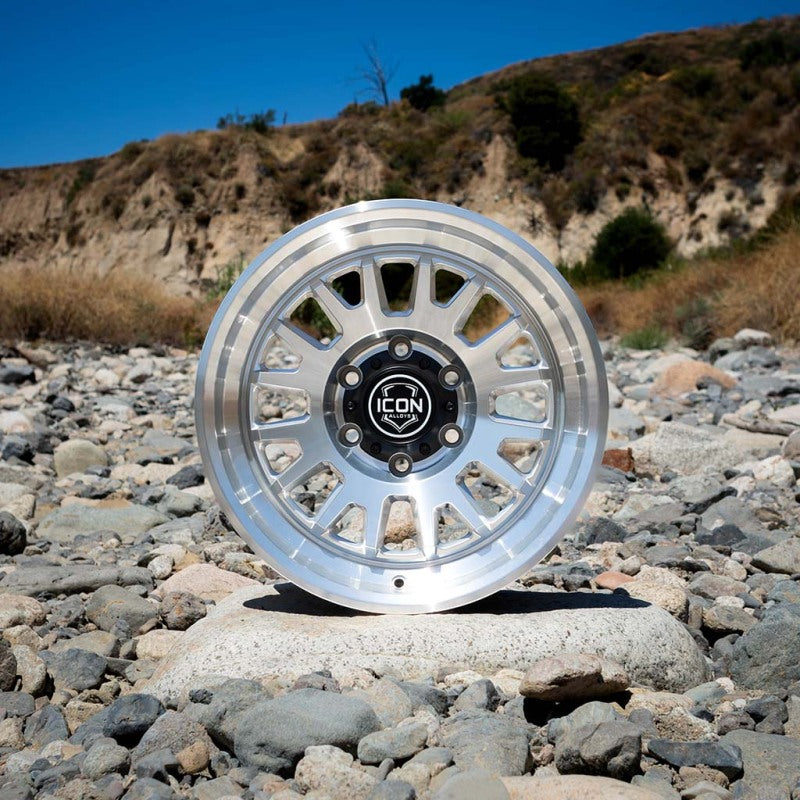 ICON 8217855557SM - ICO8217855557SM - ICON Anza 17x8.5 5x150 25mm Offset 5.75in BS Silver Machined Wheel - Shipped in Europe - Tuningsupply.com