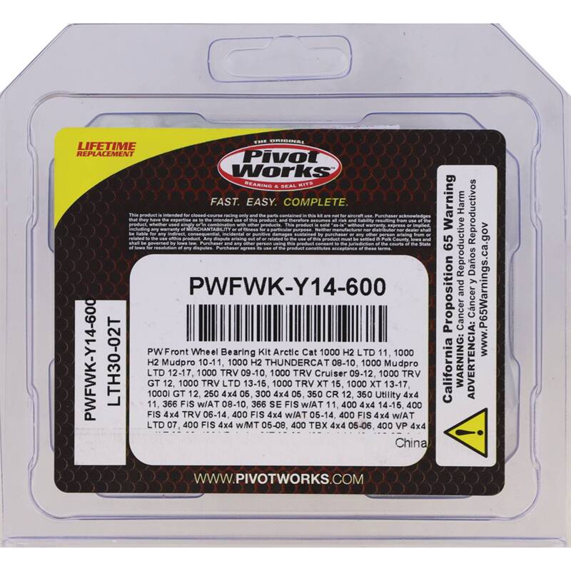 Pivot Works PWFWK-Y14-600 - PIVPWFWK-Y14-600 - Pivot Works 2005 Arctic Cat 250 4x4 Front Wheel Bearing Kit - Shipped in Europe - Tuningsupply.com