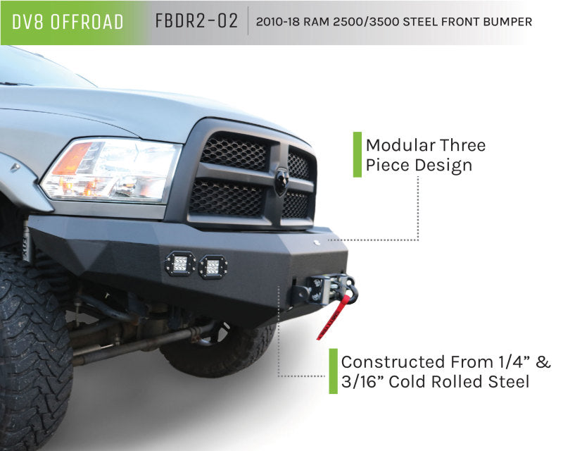 DV8 Offroad - DVEFBDR2-02 - DV8 Offroad 10-14 Dodge Ram 2500/3500 Front Bumper - Shipped in Europe - Tuningsupply.com